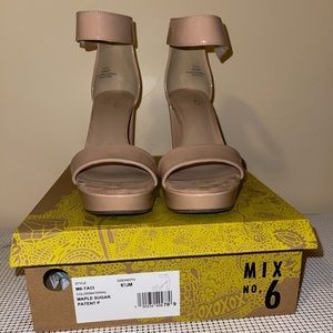 Nude ankle strapped heels